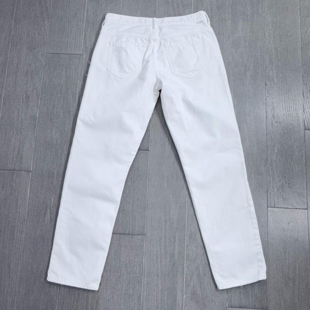 MOTHER The Loosey Party Crashers Distressed Boyfriend White Jeans 25 Relaxed Fit - Picture 7 of 15